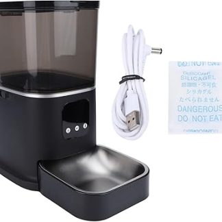 Автоматическая кормушка для кошек Qcwwy, 6 л, нержавеющая сталь, интеллектуальное управление через Wi-Fi приложение, дистанционное управление по времени кормления, автоматический дозатор корма для домашних животных.