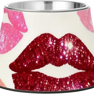 Миска для кормления собак Sassy Glitter Mouth Feeder Dog Bowls из нержавеющей стали с нескользящей поверхностью, а также раздельные миски для корма для домашних животных Whiskers Relief.