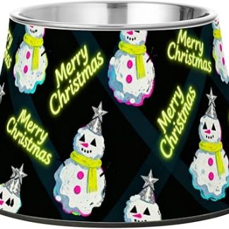 Счастливого Рождества! Белый снеговик. Миска для воды для домашних животных с подставкой. Миски для кошачьего корма и собачьего корма из нержавеющей стали. Медленное кормление. Удобно для собак.