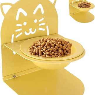 Приподнятая миска для кошек, непроливаемая и с противоскользящим покрытием, из нержавеющей стали — эргономичная, подходит для использования на открытом воздухе, в путешествиях и в автомобиле.