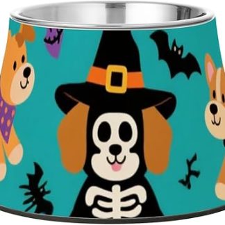 Миска для воды для собак в виде желтой тыквы на Хэллоуин, улучшенная миска для корма для кошек и кроликов из нержавеющей стали. Миска для медленного поедания.