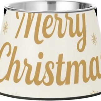 Бело-черные миски для кормления собак «Счастливого Рождества» из нержавеющей стали, приподнятые миски для средних собак, миски для облегчения отращивания усов, миски для медленного кормления собак.