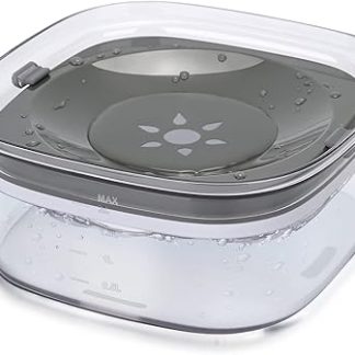 Миска для воды Pettom для собак, кошек и других домашних животных, не проливается, не разбрызгивается, плавает, большая вместимость 2 л, серая.