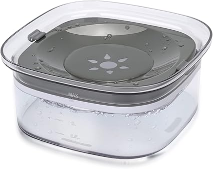 Миска для воды Pettom для собак, кошек и других домашних животных, не проливается, не разбрызгивается, плавает, большая вместимость 2 л, серая.