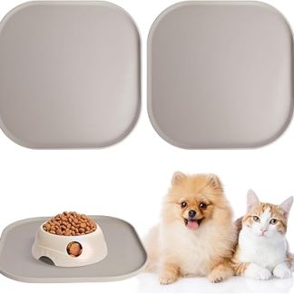 Силиконовый коврик для кормления собак и кошек, нескользящий, водонепроницаемый, с приподнятым краем, коврик для кормления домашних животных, 26 x 26 см.