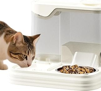 Автоматический дозатор корма и воды для собак, гравитационная кормушка для кошек, автомат для кормления кошек со встроенным дозатором воды, корм для домашних животных для отдыха, путешествий и дома.