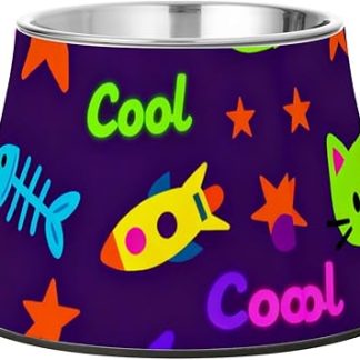 Милые миски для корма для собак в форме кошачьих лапок, темно-фиолетовые, из нержавеющей стали, простые миски для мелких животных, для облегчения боли в усах.