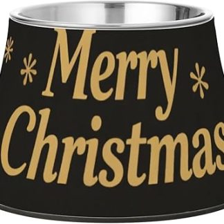 Рождественские миски для домашних животных в золотисто-черном цвете с изображением снежинок и елок. Нескользящая миска из нержавеющей стали для медленного кормления собак. Whiskers Relief Cuencos Elevados Para Perros