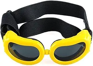 Outdoor Dog Sunglasses Anti-UV Eye Protection Goggles Waterproof Windproof Anti-Fog for Small Pet Puppy Cat (Yellow)