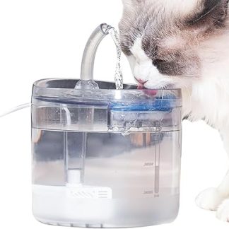 Диспенсер для воды для кошек, 1,5 л, прозрачный, электрический, 2 режима работы, поилка для щенков и котят, для гостиной, гаража, балкона, сада, дома, общежития.