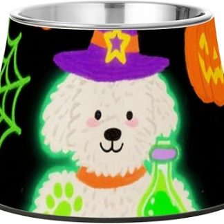 Зловещая оранжевая тыква, миски для кормления собак на Хэллоуин, приподнятые миски из нержавеющей стали для кошачьего корма (для собак, кошек, кроликов и птиц), «Дружелюбный к усам» (Plato Para Perros).