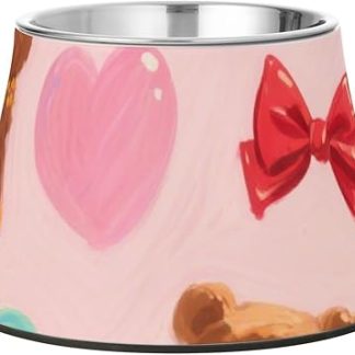 Милые мультяшные коричневые миски для еды в виде плюшевых мишек с подставкой из нержавеющей стали. Приподнятые миски для маленьких животных. Усы. Усталость. Cuencos para perros