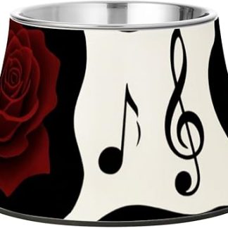 Музыкальная вывеска «Черные розы, красные розы», миски для кормления домашних животных из нержавеющей стали с нескользящим покрытием для любителей медленных приемов пищи.