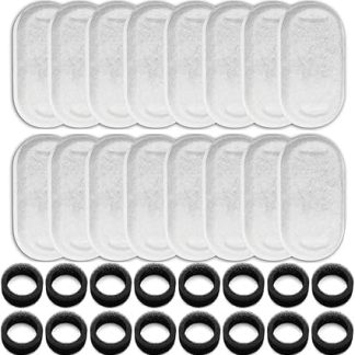 Набор из 16 сменных фильтров для фонтанчиков с губками-фильтрами для дозаторов корма для животных объемом 108 г/3,2 л и 1899,4 г/2 л.