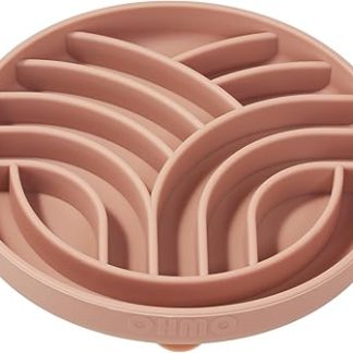 Миска для медленного кормления OHMO для собак и кошек (маленькая, «Древо жизни»), силиконовая миска для щенков с нескользящей присоской, медленное кормление, для маленьких собак, предотвращает удушье, коралловый цвет.