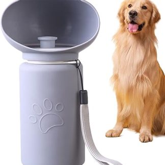 Портативная бутылка для воды для собак, складная бутылка для воды для собак, контейнер, миска-дозатор с поводком для кемпинга, походов, парка, пеших прогулок.