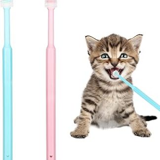 2 маленькие зубные щетки для собак и кошек, мягкие силиконовые щетки для чистки зубов животных с вращением на 360 градусов, щетка для чистки зубов кошек, гигиена полости рта собак, глубокая чистка.