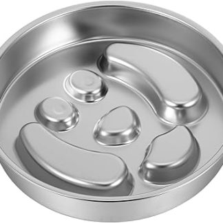 Кормушка для собак из нержавеющей стали | Миска для собак с функцией замедления подачи, нескользящая | Прочная миска для корма для щенков, тарелка с функцией замедления подачи для маленьких и средних пород