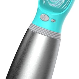 Дорожная бутылка для воды для домашних животных, диспенсер для воды для питомцев, герметичная бутылка из нержавеющей стали со складной чашей, портативный контейнер для напитков для отдыха на природе, походов и прогулок.