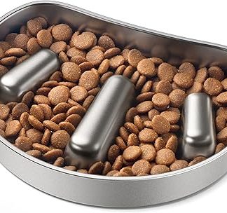Миска для собак PETLIBRO с защитой от зацикливания, медленная подача, миска из нержавеющей стали, совместима с автоматической кормушкой для кошек Granary AF203.