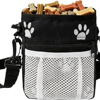 Сумка для собачьих лакомств, водонепроницаемая сумка на живот, сумка для лакомств для щенков и сумка для дрессировки собак — для еды, закусок, игрушек, щенка, путешествий, прогулок на свежем воздухе.