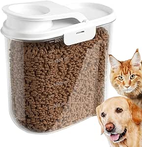 Контейнер для корма для домашних животных, 20 x 20 x 10 см, 2 л, герметичный контейнер для хранения корма для собак и кошек, органайзер для кухонной кладовой с крышкой, контейнер для риса.