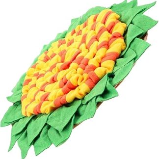 ibasenice Лоток для кормления в форме лотоса, устойчивый к укусам, противоскользящий, для медленного обучения кормлению домашних животных, желто-зеленый