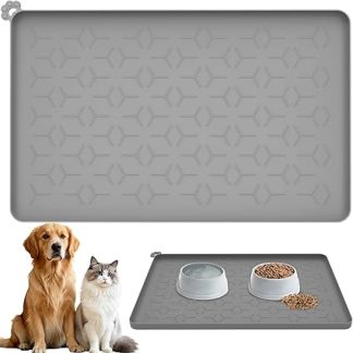 Силиконовые коврики для кормления домашних животных - водонепроницаемые коврики для собак и кошек с приподнятыми краями - 60 x 40 см