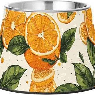 Миска для летнего корма для собак оранжевого цвета с подставкой из нержавеющей стали. Простые миски для маленьких питомцев, способствующие медленному поеданию пищи.