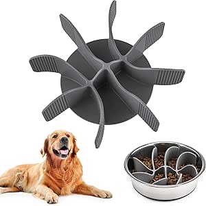 PETTOM Противотрещинная вставка для миски, силиконовая миска для кормления собак, миска для медленного кормления с присосками, нескользящая