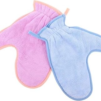 2 шт. Быстросохнущие перчатки для купания домашних животных, впитывающие перчатки для лап, быстросохнущие рукава для груминга собак и кошек, портативные перчатки для купания, цветные