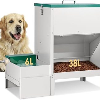 Автоматическая кормушка для крупных пород собак и поилка, автоматический контейнер 6 л и автоматическая кормушка 38 л с перекладиной высотой 10 см, для крупных собак, кошек и других животных.