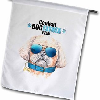 12 x 18 inch Garden Flag - Adorable Shih Tzu Dog for the Pet Dad on Fathers Day in Sunglasses Dogs Rule Collection
