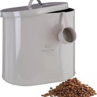 Контейнер для хранения собачьего корма Premier Housewares Adore Pets Lucky с ложкой, 6,5 л, натуральный цвет.