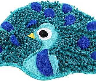 Интерактивный коврик для собак ibasenice с функцией поиска лакомств, обучающий медленному приему пищи и умственной тренировке для маленьких и больших собак, цвет павлиний.