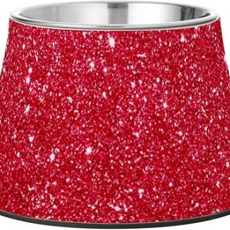 Красная блестящая миска для корма для собак в форме звезды, приподнятая миска из нержавеющей стали для кошек, кроликов и птиц, удобная для кормления.