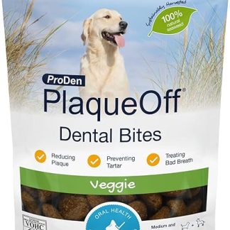 ProDen PlaqueOff Dental Bites 150 г для собак весом более 10 кг, при неприятном запахе изо рта, зубном налете и зубном камне.