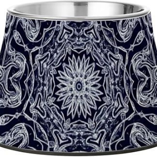 Бохо Бело-черная снежинка Мандала Счастливого Рождества Миска для воды для собак из нержавеющей стали Приподнятые миски для кошачьего корма для любящих питомцев Platos para perros