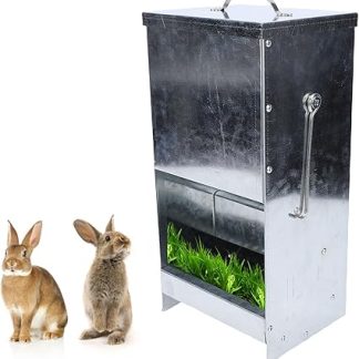 Кормушка для кроликов, влагонепроницаемая, большая металлическая кормушка для кроликов с крышкой для садового сарая.