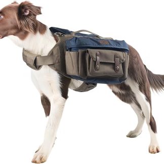 Dog Hiking Backpack Harness for Medium & Large Dogs – Durable Saddle Bag with Handle, Large Storage Compartments & Adjustable Fit for Outdoor Adventures, Camping & Day Trips (L)