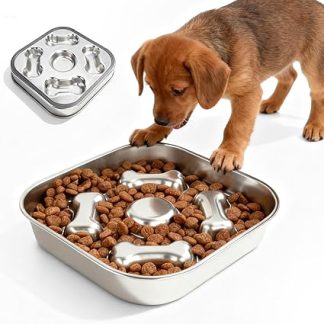Миска для собак из нержавеющей стали 304, 22 см, с нескользящим силиконовым ковриком, предотвращает застревание, большая миска для кошачьего корма.