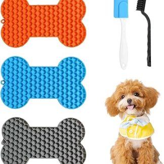 3 шт. Коврик для вылизывания собак и кошек, коврик в виде леденца, коврик для собак с присоской, с 1 силиконовой лопаткой, для масла, йогурта, арахиса.