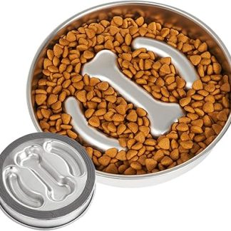 Миска для корма, нескользящая нержавеющая сталь, устойчивая к загрязнениям, для использования в помещении и на открытом воздухе, для гостиной и спальни, с нескользящим основанием.