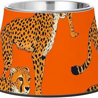 Миски для корма для собак Cleetah Orange Pet Dog Food Bowls из нержавеющей стали с нескользящим покрытием для кошек, которые едят медленно. Whiskers