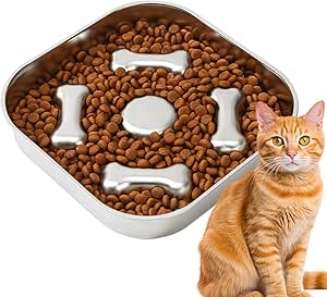 Миска для корма для собак Slow Down, нержавеющая сталь, дозатор корма для домашних животных, миска против удушья, для щенков и пожилых собак, для приучения к туалету в поездках, для использования в помещении и на улице.