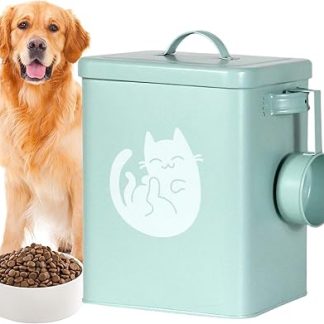 Контейнер для корма для домашних животных, 6 л, дозатор корма и контейнер для лакомств, влагозащитный, с мерной ложкой, для кухни, риса, круп.