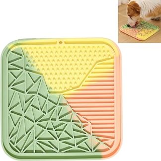 Коврик для вылизывания собак с присосками, коврик для вылизывания кошек - 1 шт., трехцветный, коврик для вылизывания щенков и кошек, подходит для замедления скорости приема пищи.