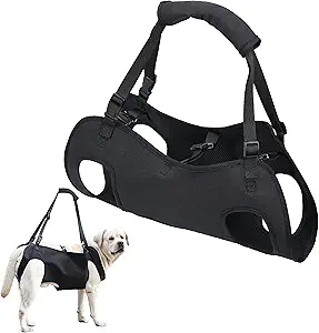 Dog Lift Harness Backpack, Support & Recovery Carrier, Pet Rehabilitation Lifts Bag Adjustable Breathable Straps for Joint Injuries, Elderly Dogs, Walking, Up-Stairs, Grooming (Large)