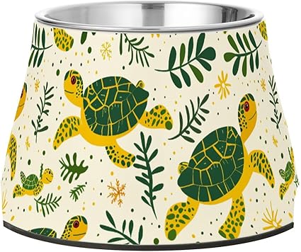 Миска для воды Turtle Dog Water Bowl, нескользящая, из нержавеющей стали, подходит для маленьких собак, не боится усов.