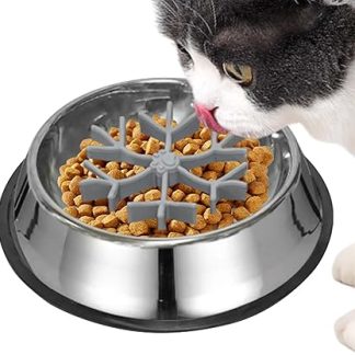 Миска для корма для собак, медленное кормление, защита от удушья, силиконовая, нержавеющая сталь, миска для здорового питания, для собак, щенков, домашних животных, кошек, для кормления водой.